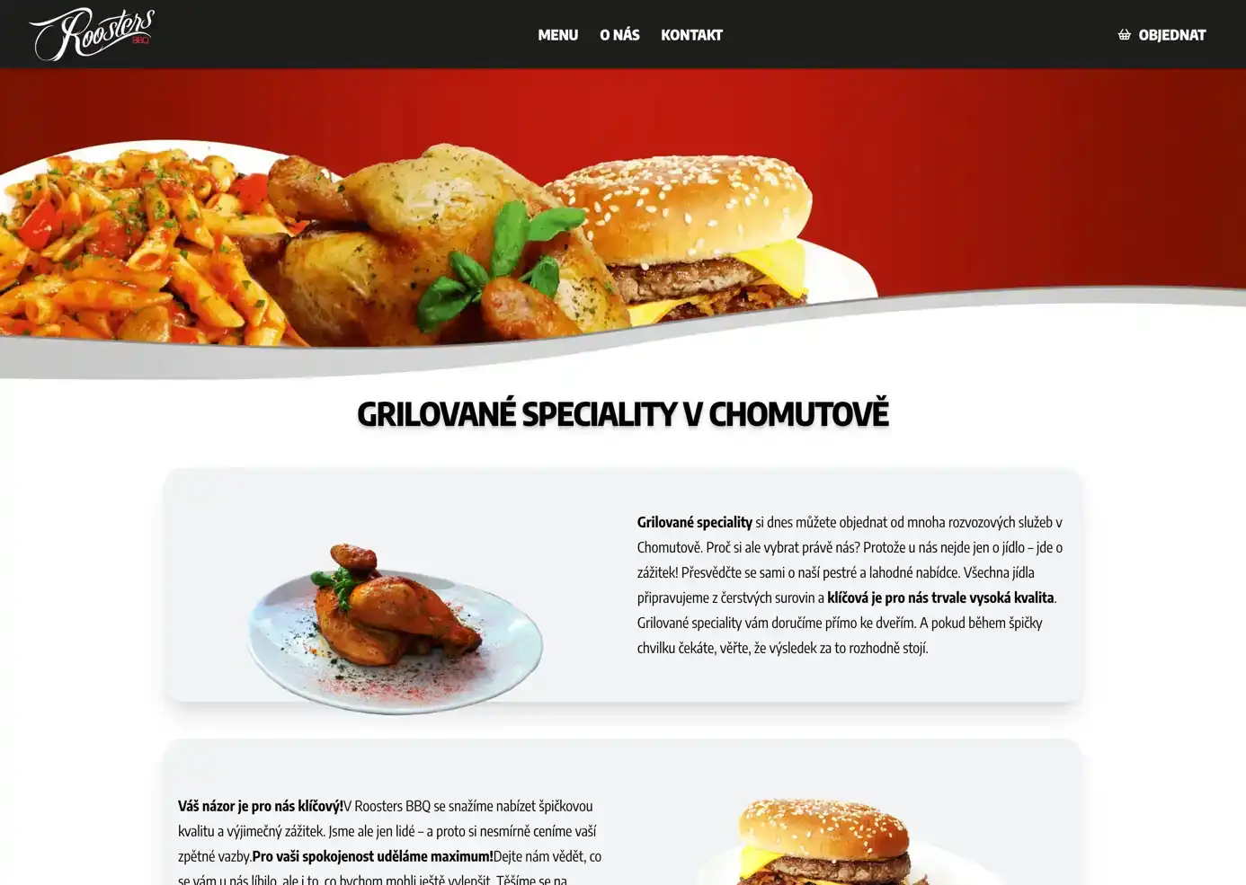 Webová aplikácia Roosters BBQ